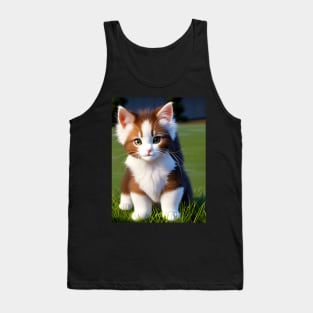 Cat in the Garden - Modern Digital Art Tank Top